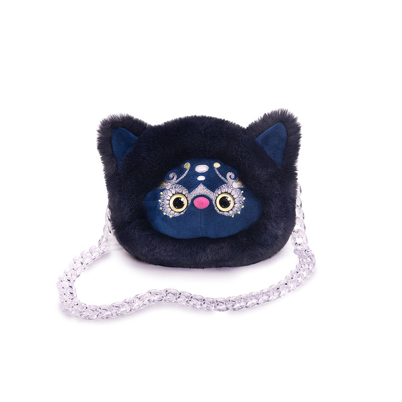 Сумка Лори Нео, цвет чёрный с голубой подкладкой