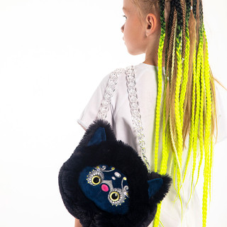 Сумка Лори Нео, цвет чёрный с голубой подкладкой 2