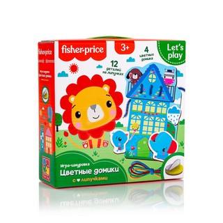Игра-шнуровка Fisher-Price 'Цветные домики' Vladi Toys 1