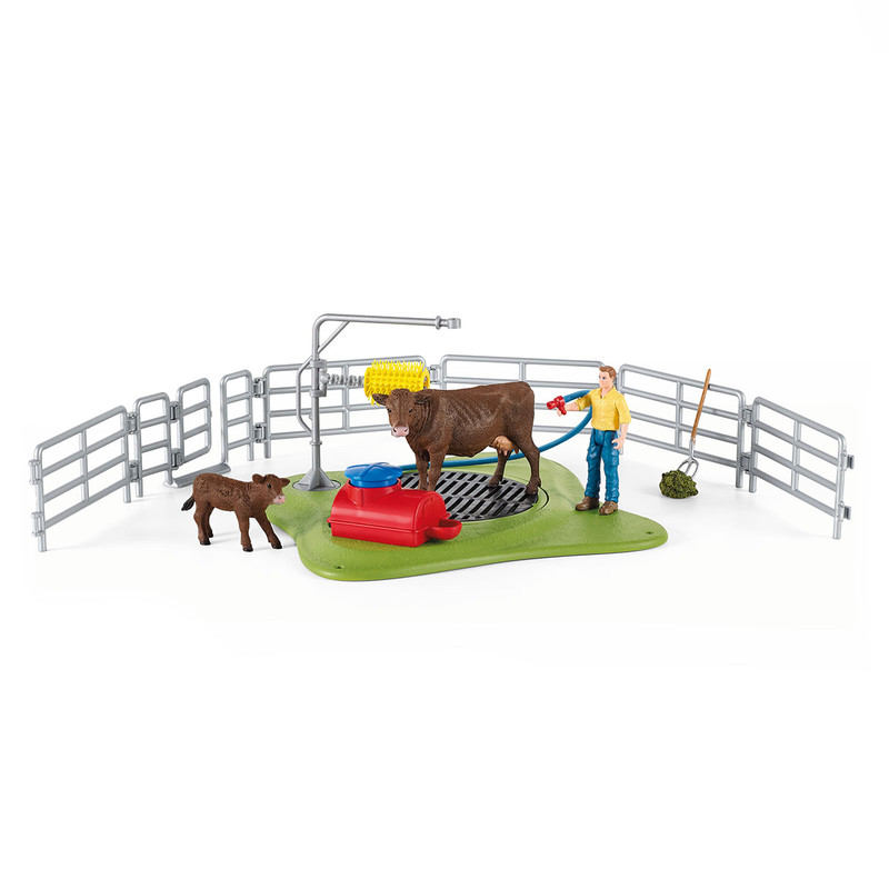 Набор Schleich 'Весёлая мойка для коровы'
