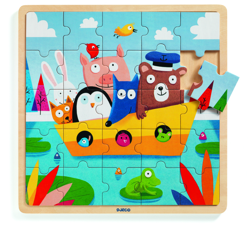 Деревянный пазл-вкладка 'Лодочка' DJECO