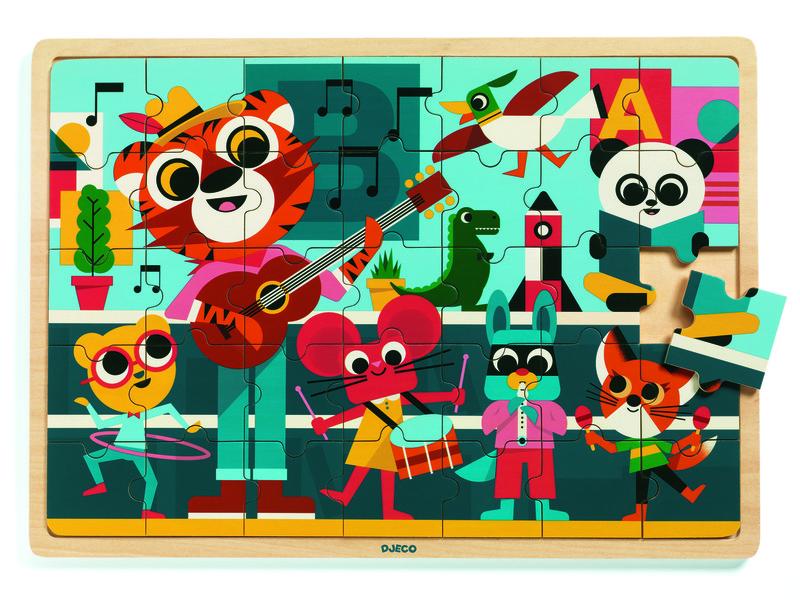 Деревянный пазл-вкладка 'Музыка' DJECO