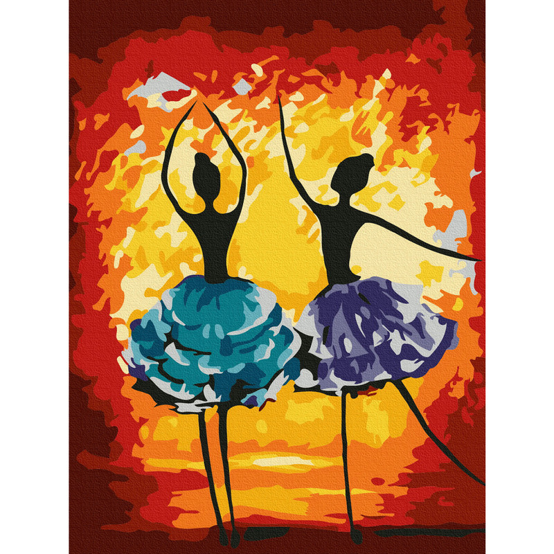Картина по номерам 'Яркий танец' (14 цветов), 15х20 см, Molly