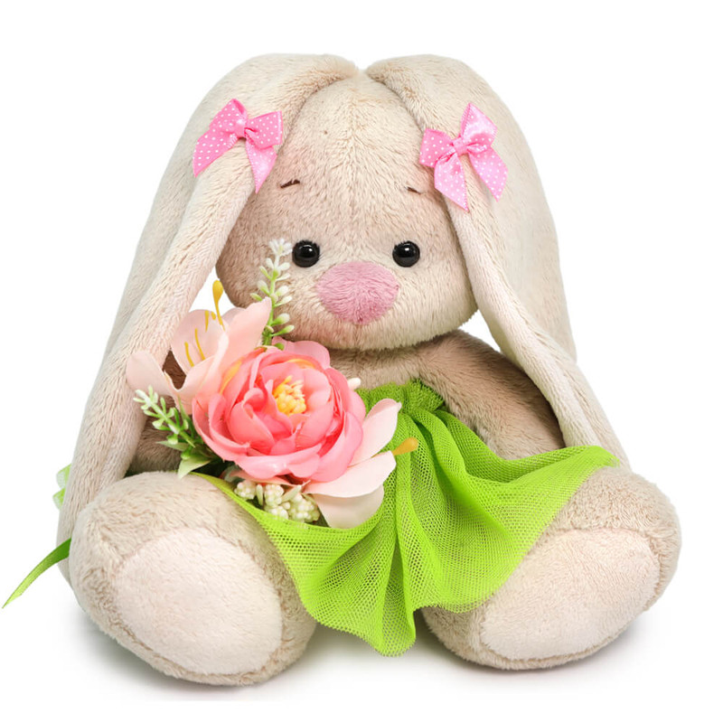 Зайка Ми с летним букетом, 15 см, артикул SidX-455