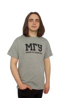 Футболка с надписью МГУ имени М.В. Ломоносова на русском языке