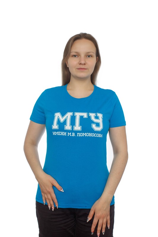 Футболка с надписью МГУ имени М.В. Ломоносова на русском языке