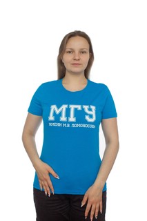 Футболка с надписью МГУ имени М.В. Ломоносова на русском языке