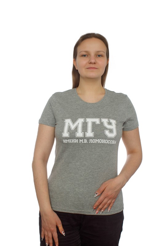 Футболка с надписью МГУ имени М.В. Ломоносова на русском языке