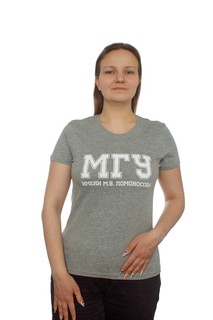Футболка с надписью МГУ имени М.В. Ломоносова на русском языке