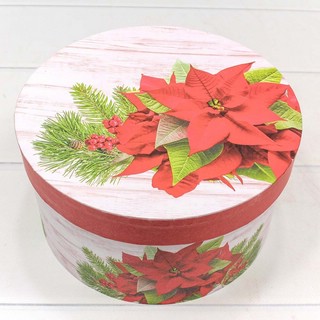 Коробка новогодняя круглая №1, размер 21 x 11.5 см, артикул 7...