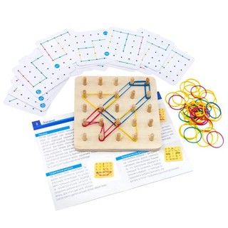 Геоборд основание, 20 двусторонних карточек, 50 резинок, арт. ГБ01 3