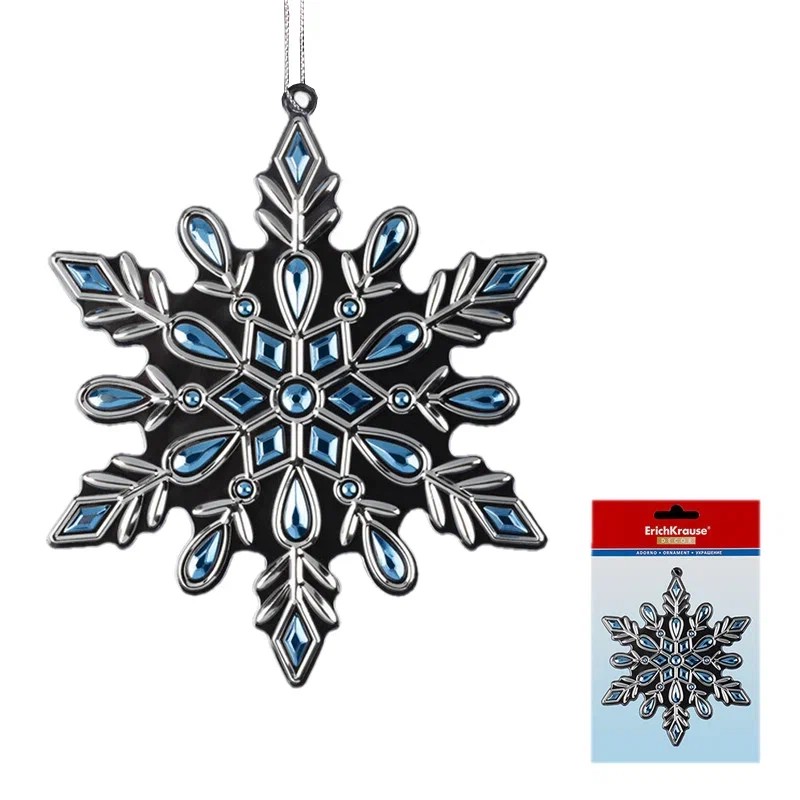 Украшение Снежинка лазурная 15 см. ErichKrauseR Decor 