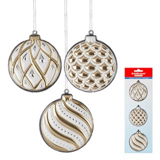 Набор 3 украшения 'Елочные шары' (золото) 8 см. ErichKrauseR ...