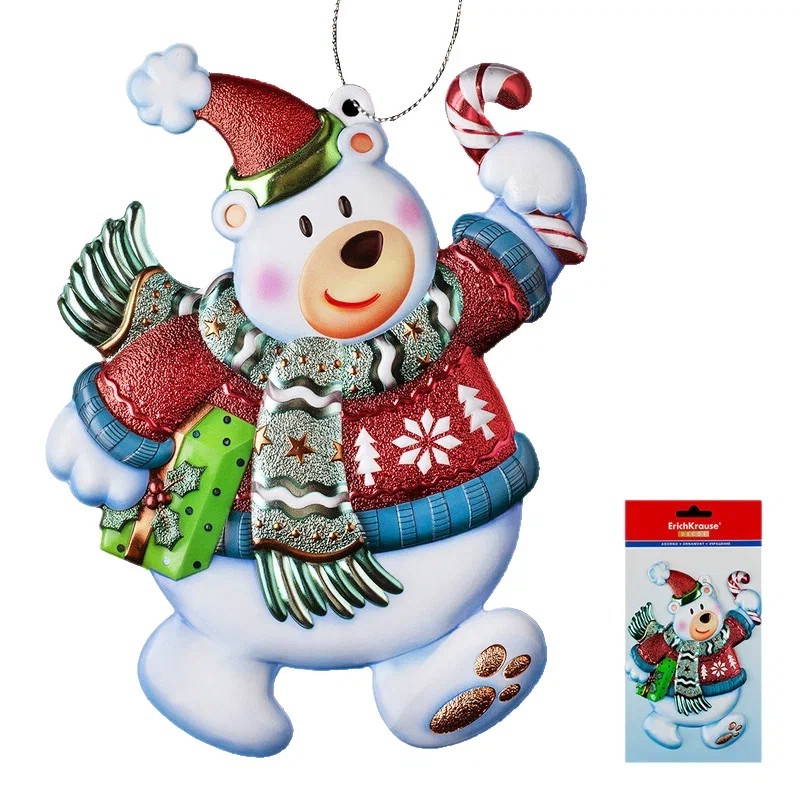 Украшение Мишка с подарками 16 см, ErichKrauseR Decor