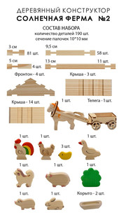 Конструктор ЛЕСОВИЧОК Солнечная ферма №2 набор из 190 деталей 3
