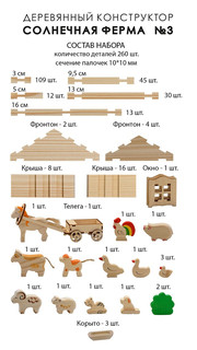 Конструктор ЛЕСОВИЧОК Солнечная ферма №3 набор из 260 деталей 3