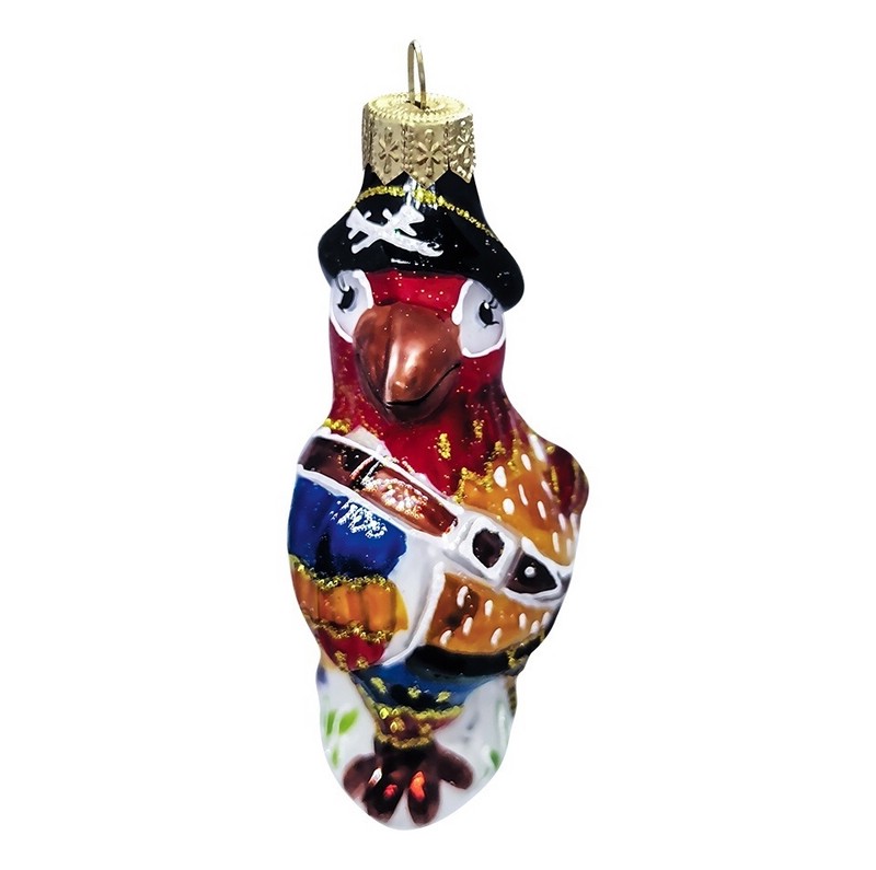 Попугай Пират (стекло) 12 см, в подарочной упаковке