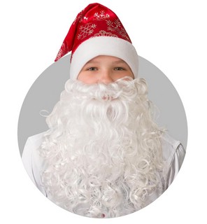 Колпак Новогодний красный с бородой (103-3)