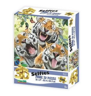 Пазл Super 3D "Тигры селфи" 100 элементов