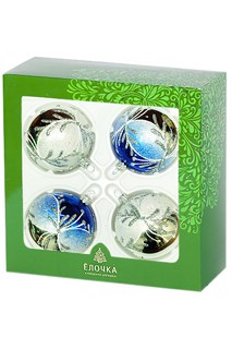 Набор 'Зимнее сияние' из 4 шаров, стекло