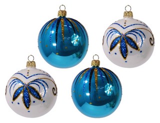 Набор 'Лазурный' из 4 шаров, стекло, артикул С 1645 1