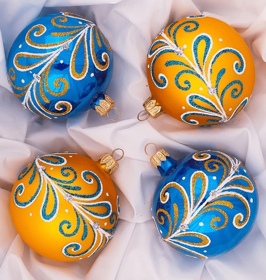 Набор 'Лиана' из 4 шаров, стекло