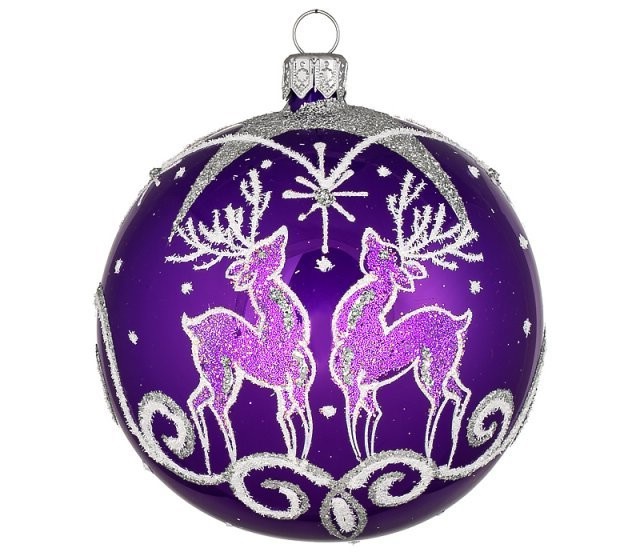 Шар 'Олени' (стекло) 85 мм, в асс. Цена за 1 шар.