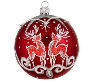 Шар 'Олени' (стекло) 85 мм, в асс. Цена за 1 шар. 2
