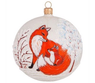 Шар 'Лисички' (стекло) 95 мм