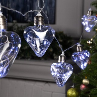 Гирлянда-нить 3м с насадками 'Лампочки сердца' IP20, прозрачн...