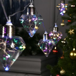 Гирлянда-нить 3м с насадками 'Лампочки кристалл' IP20, прозра...
