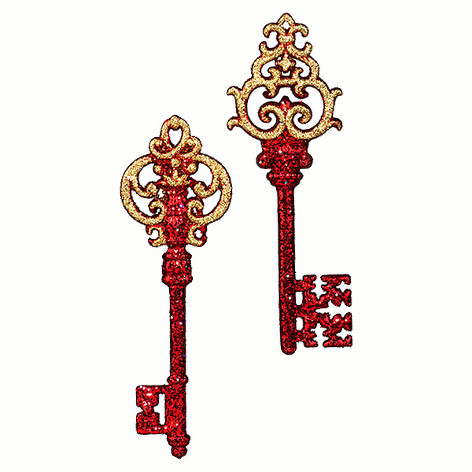 Ключ красный, акрил, асс. из 2-х 5х15 см. Цена за 1 шт.