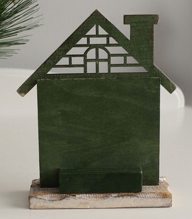 Панно рождественское настольное 'Домик Снеговика' (дерево) 12х4х14,5 см 3