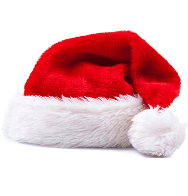 Новогодний колпак Деда Мороза с мехом, красный - купить новогодние ...