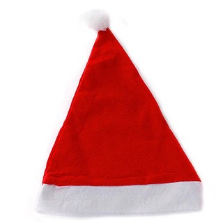 Новогодний колпак Деда Мороза с мехом, красный