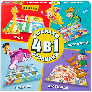 Игра детская настольная 'Ходилки-Бродилки 4 в 1', Dream makers 1