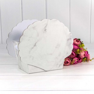 Коробка 'Ракушка' с репсовыми ручками, 19х12.5х16 см, белая