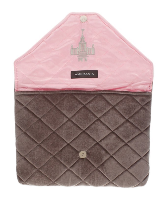 Папка для ноутбука и документов бархатная с логотипом МГУ имени М.В.Ломоносова 