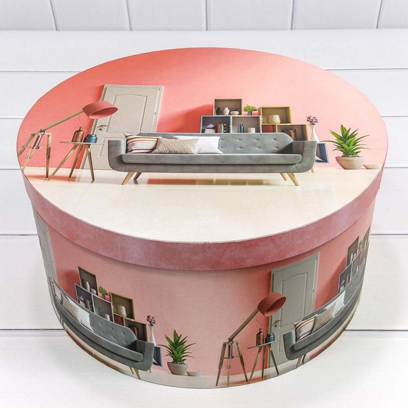 Коробка круглая 'Интерьер' 15.3х8.7 см