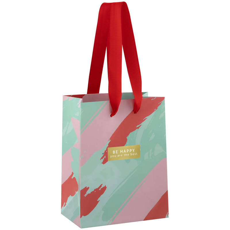 Пакет подарочный 'Stylish green', 11x14x6,5 см MESHU, цвет голубой, красный