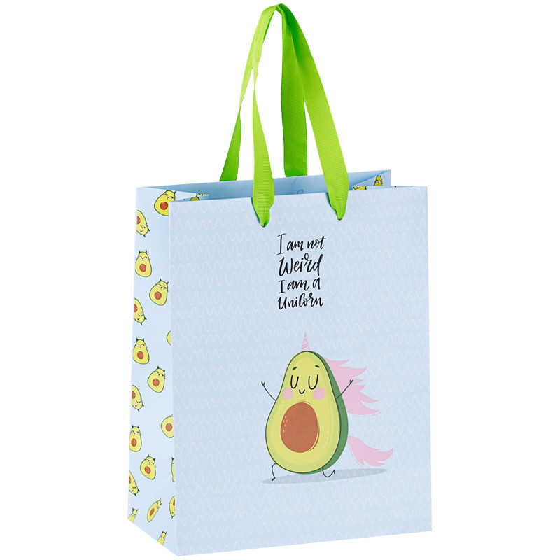 Пакет подарочный 'Avacado', 18x23x10 см MESHU, цвет голубой, зеленый