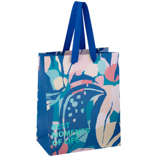 Пакет подарочный 'Best moments', 18x23x10 см MESHU, цвет синий