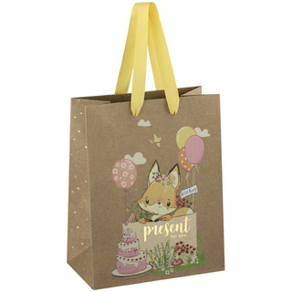 Пакет подарочный 'Pretty fox', 18x23x10 см MESHU, цвет коричневый