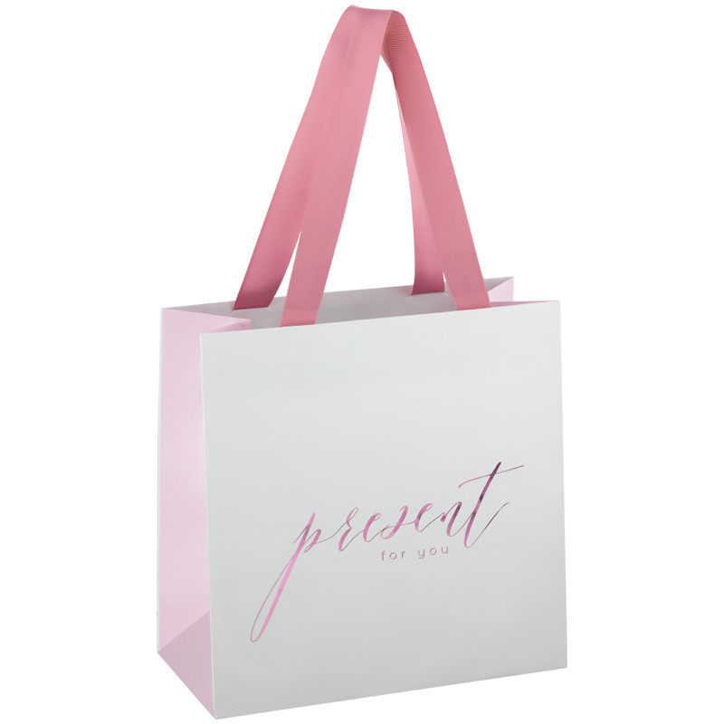 Пакет подарочный 'Tender present pink', 20x20x10 см MESHU, цвет розовый, белый