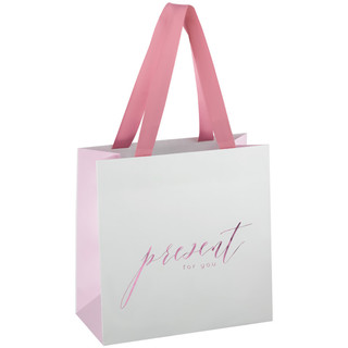 Пакет подарочный 'Tender present pink', 20x20x10 см MESHU, цвет розовый, белый