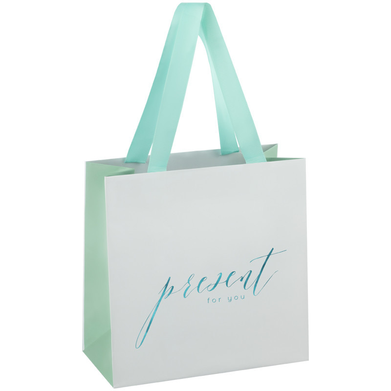 Пакет подарочный 'Tender present silver', 20x20x10 см MESHU, цвет белый, голубой