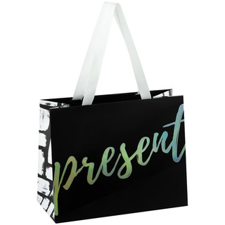 Пакет подарочный 'Present black', 23x18x10 см MESHU, цвет черный
