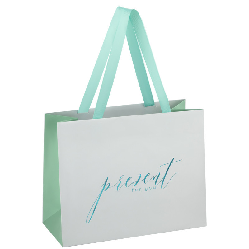 Пакет подарочный 'Tender present silver', 23x18x10 см MESHU, цвет белый, голубой