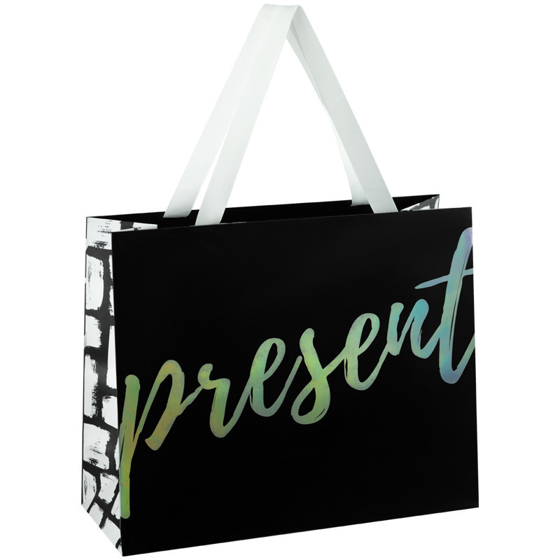 Пакет подарочный 'Present black', 32x26x12 см MESHU, цвет черный