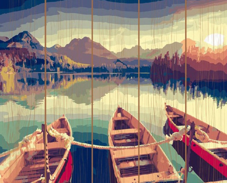 Картина по номерам по дереву 'Тихий вечер' 40х50 см